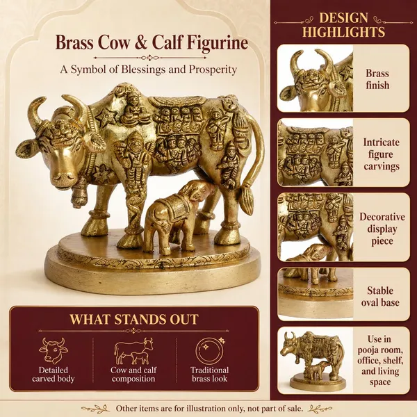 Brass_Kamadhenu_Cow_and_Calf_Idol_with_Devta_Carving_-_4.5_Inches