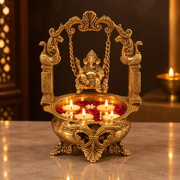 Brass_Ethnic_Ganesha_on_Jhula_Design_Urli_Bowl_for_Floating_Flowers_and_Candles_for_Home_Decor_-_9.5_Inches