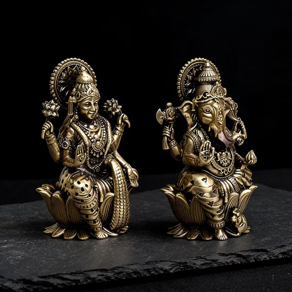 Brass_Traditional_Lakshmi_Ganesha_Idol_Set