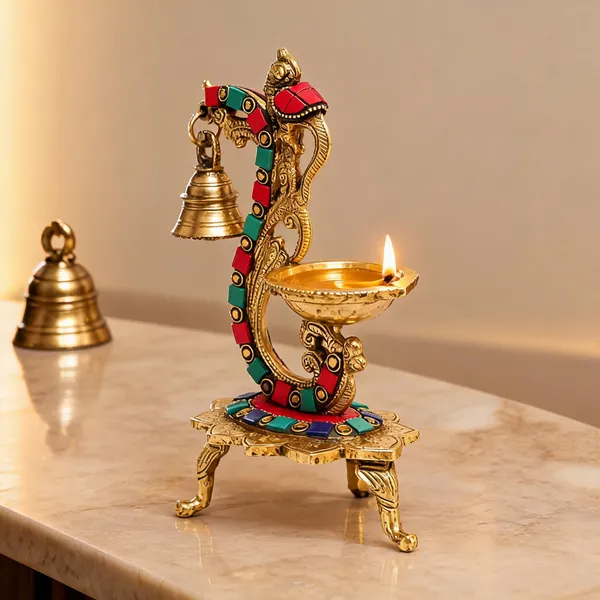 Brass_Ethnic_Peacock_Hanging_Diya_Stand