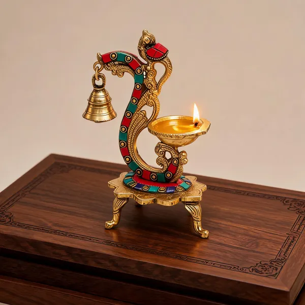 Brass_Ethnic_Peacock_Hanging_Diya_Stand