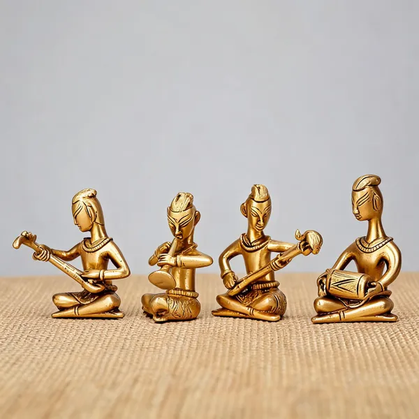 Brass_Traditional_Musician_Figurines_Showpiece_Set_Of_4