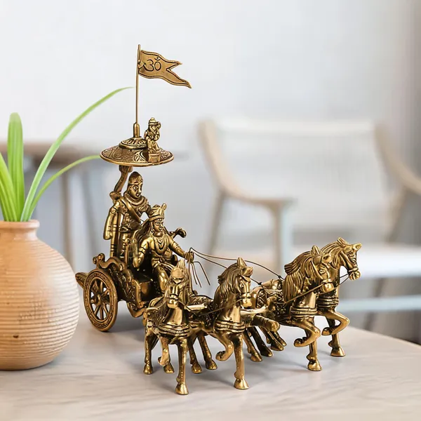 Brass_Traditional_Krishna_Arjuna_Chariot_Mahabharat_Rath