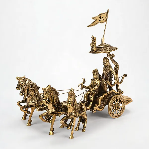Brass_Traditional_Krishna_Arjuna_Chariot_Mahabharat_Rath