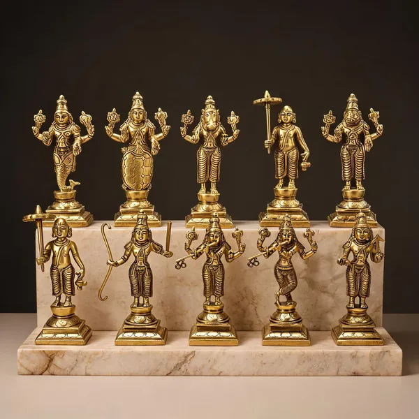 Brass_Dashavatara_Ten_Avatars_Of_Vishnu_Statue_Set