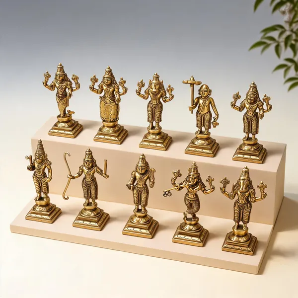 Brass_Dashavatara_Ten_Avatars_Of_Vishnu_Statue_Set