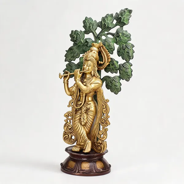 Brass_Traditional_Krishna_Playing_Flute_Under_Tree_Idol