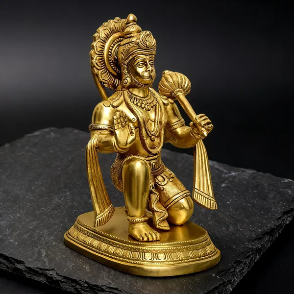 Brass_Hanuman_Ji_Aashirwad_Pose_Idol_Golden_Finish
