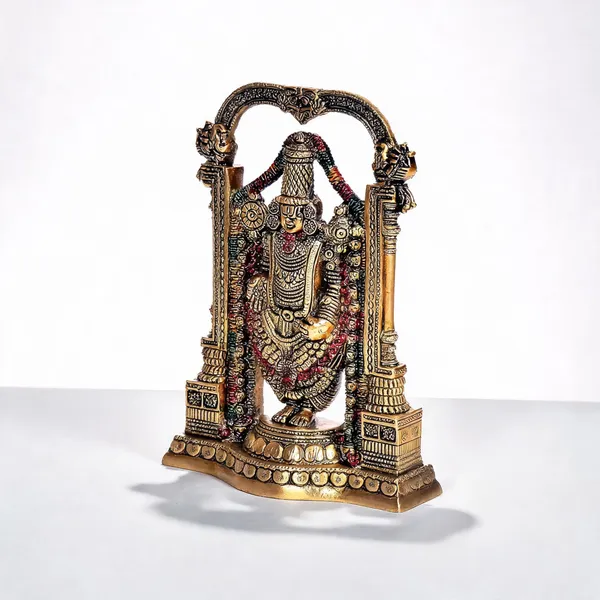 Brass_Tirupati_Balaji_Venkateswara_Idol_Gold_Finish