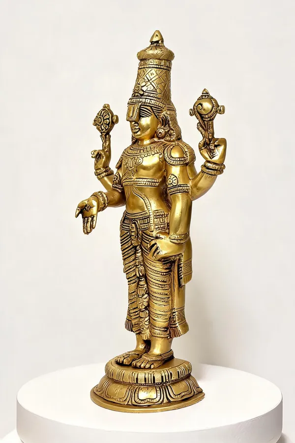 Brass_Tirupati_Balaji_Venkateswara_Idol__Gold