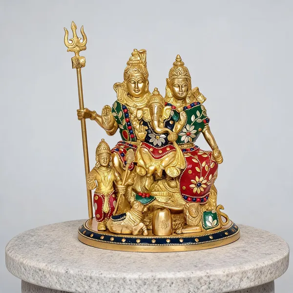 Brass_Shiv_Parivar_Idol_Set__Multicolour