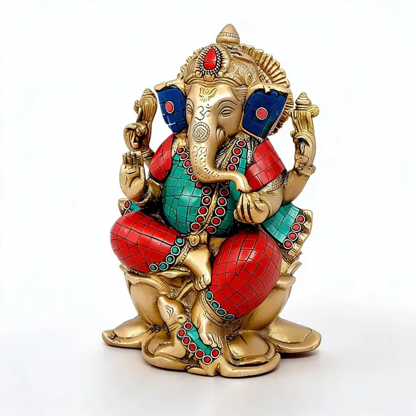 Brass_Multicolor_Lord_Ganesha_Idol