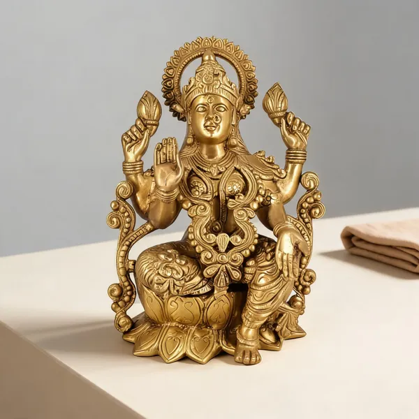 Brass_Spiritual_Goddess_Lakshmi_Sitting_Idol