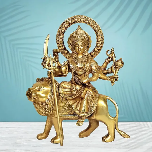 Brass_Goddess_Durga_On_Lion_Idol__Gold_Finish