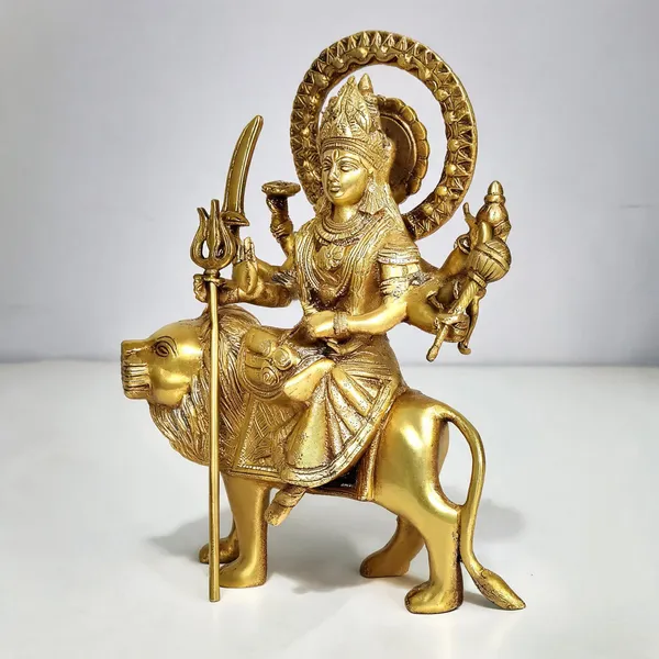 Brass_Goddess_Durga_On_Lion_Idol__Gold_Finish