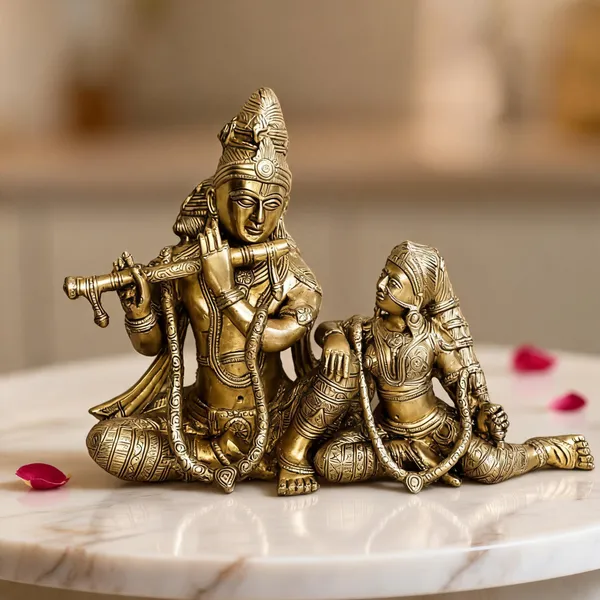 Brass_Devotional_Radha_Krishna_Seated_Flute_Posture_Idol