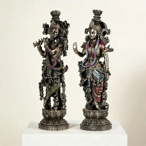 Resin_Radha_Krishna_Idol_Set_Antique_Bronze_Finish