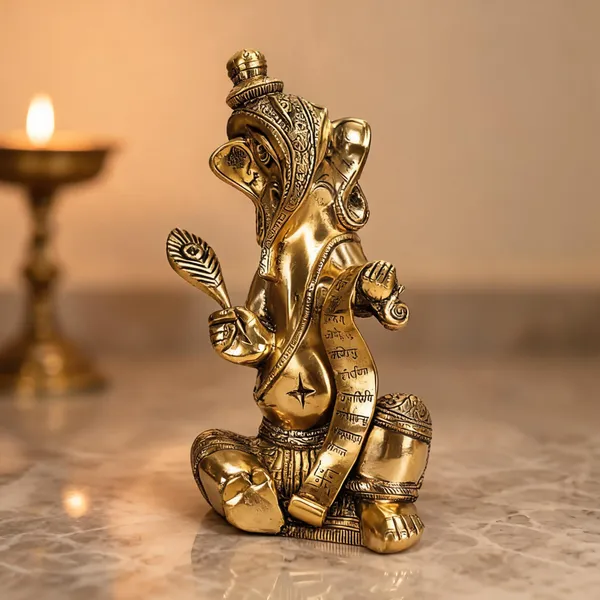 Brass_Traditional_Ganesha_Writing_Mahabharata_Idol