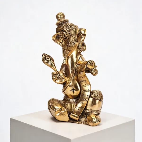 Brass_Traditional_Ganesha_Writing_Mahabharata_Idol