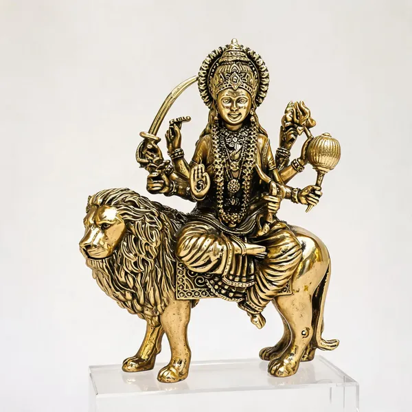 Brass_Traditional_Durga_Mata_On_Lion_Idol