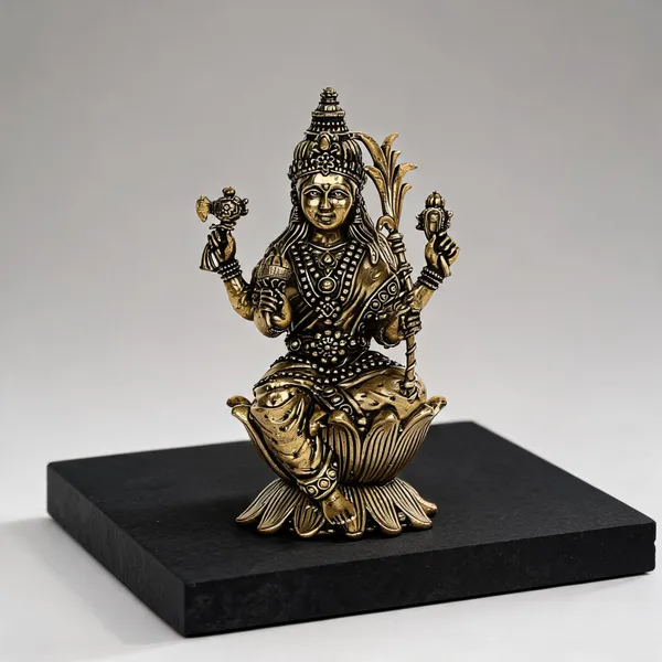 Brass_Devotional_Lotus_Base_Rajarajeshwari_Devi_Idol