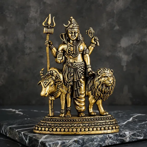 Brass_Traditional_Ardhanarishvara_With_Nandi_And_Lion_Idol