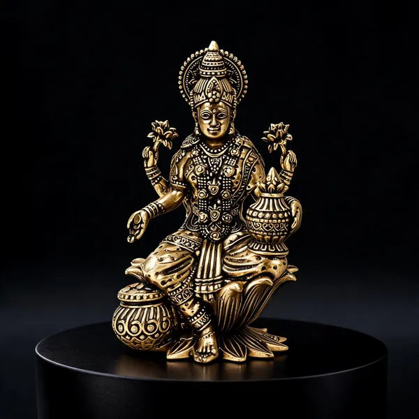 Brass_Goddess_Lakshmi_Seated_On_Lotus_Idol