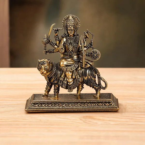 Brass_Devotional_Durga_With_Lion_Idol
