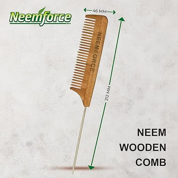 Neemforce_Neem_Wood_Metal_Tail_Comb