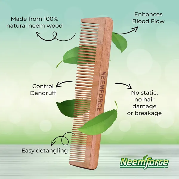 Neemforce_Neem_Wood_Wide_Tooth_And_Fine_Tooth_Comb
