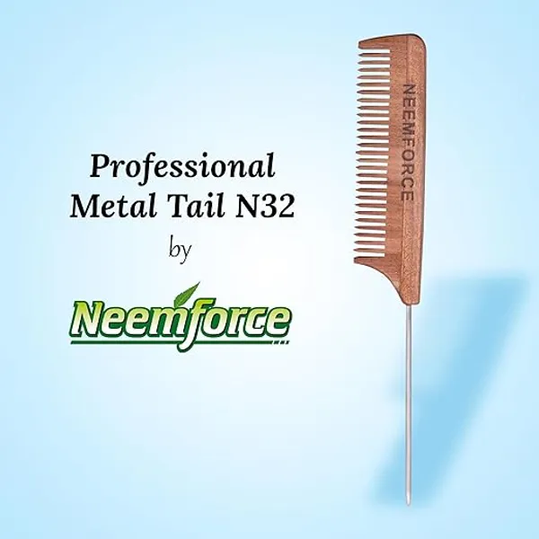 Neemforce_Neem_Wood_Metal_Tail_Comb
