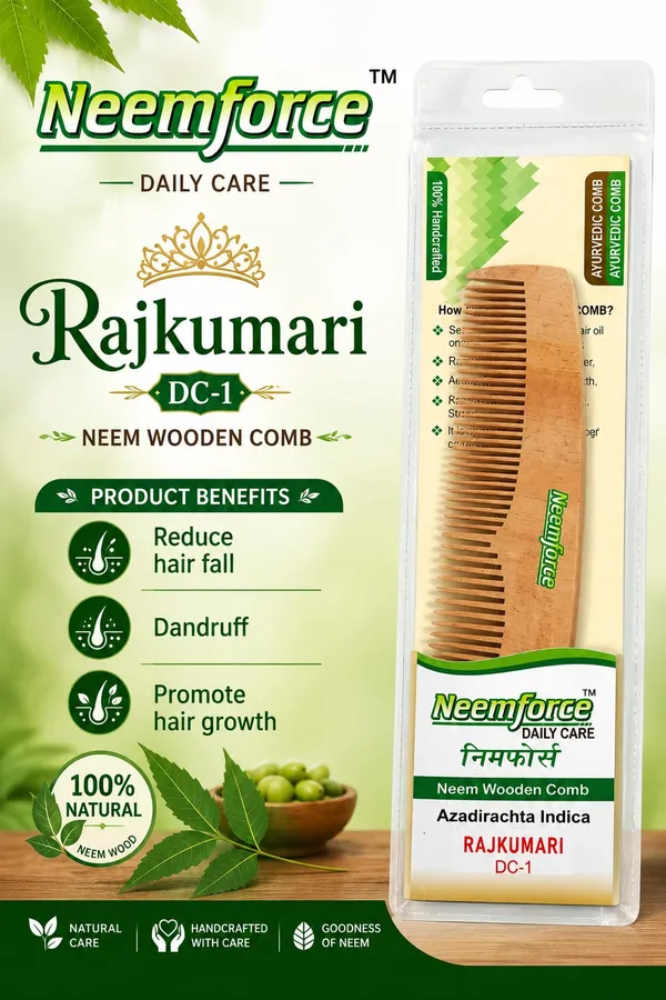 Neemforce_Wooden_Wide_Tooth_Comb_7.5_Inch