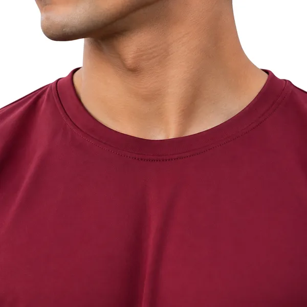 Maroon_Polyester_Crew_Neck_T-Shirt_For_Men
