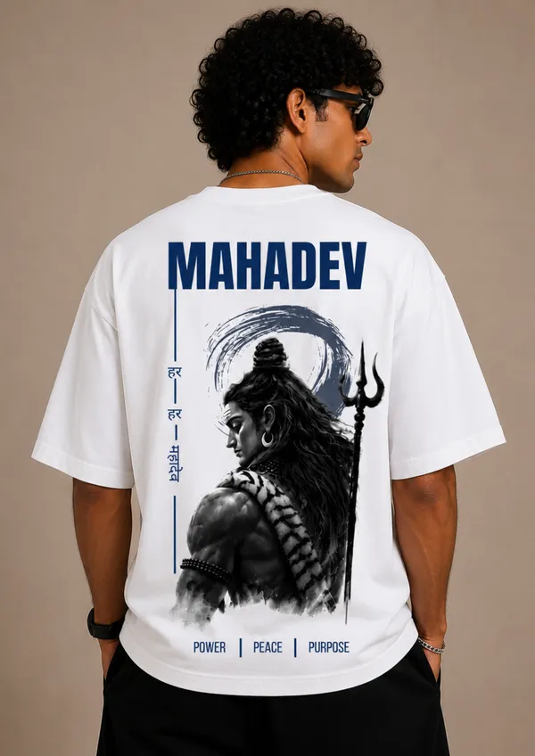 Elevate_outfit_White_Oversize_T-Shirt_For_Man_I_100%_Pure_Cotton_Lord_shiva_Graphic_Print_T-Shirt_For_Men