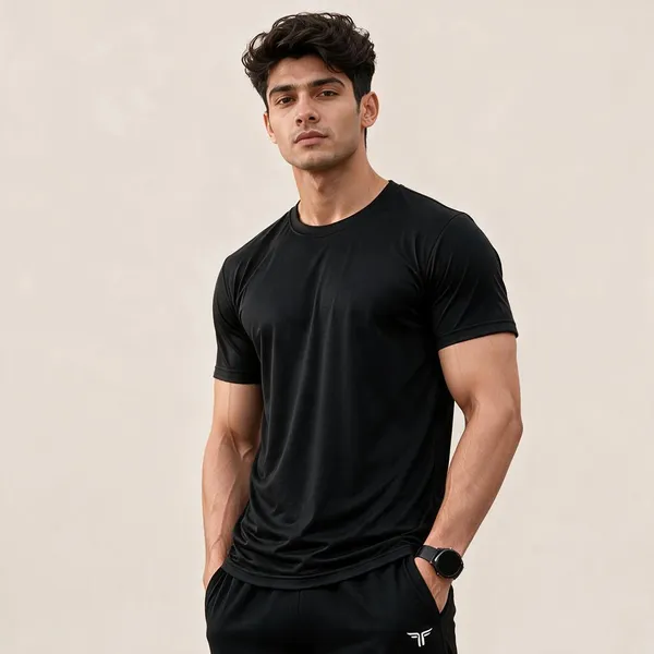 Black_Polyester_Crew_Neck_T-Shirt_For_Men_I_t-shirt_for_gym_and_sports_wear