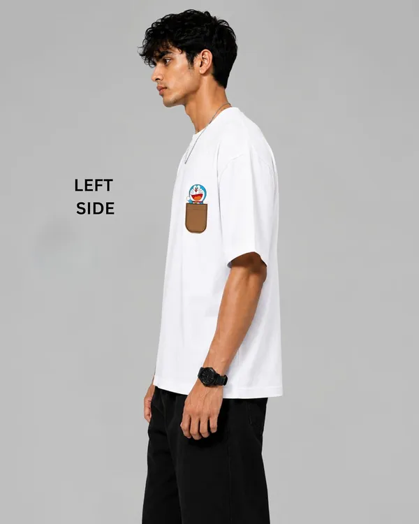 ELEVATE_OUTFIT_Doraemon_Oversized_White_T-Shirt_for_Men_|_100%_Cotton_Round_Neck_Graphic_Print_T-Shirt
