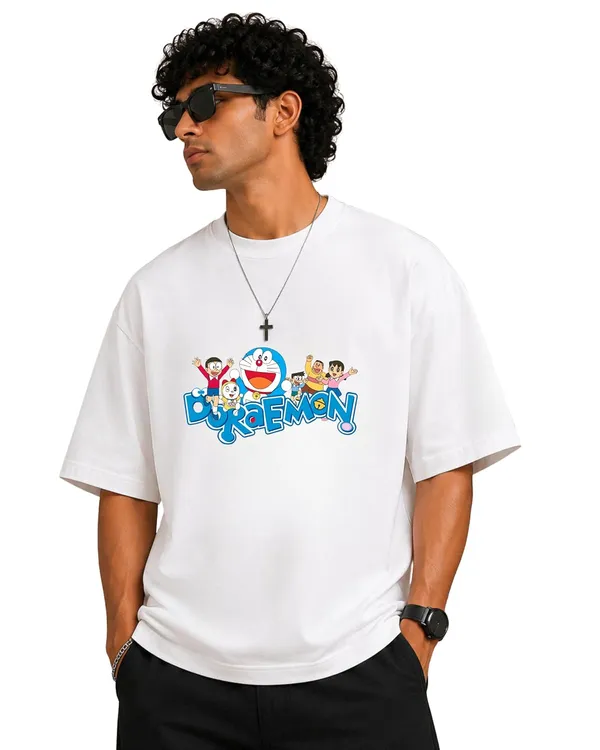 Doremon_Printed_Oversized_White_T_Shirt_for_Men_|_100%_Pure_Cotton_Round_Neck_T-Shirt_|_Front_&_Back_Print_|_Casual_&_Streetwear