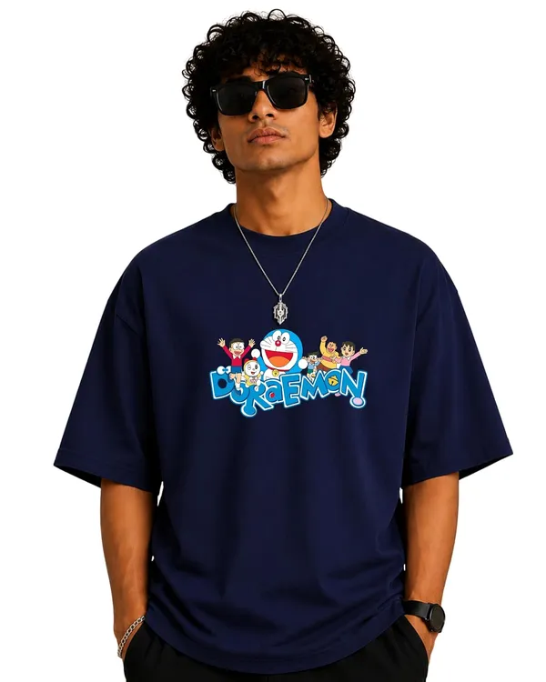 Navy_Blue_Cotton_Oversized_Doraemon_Printed_T-Shirt_For_Men