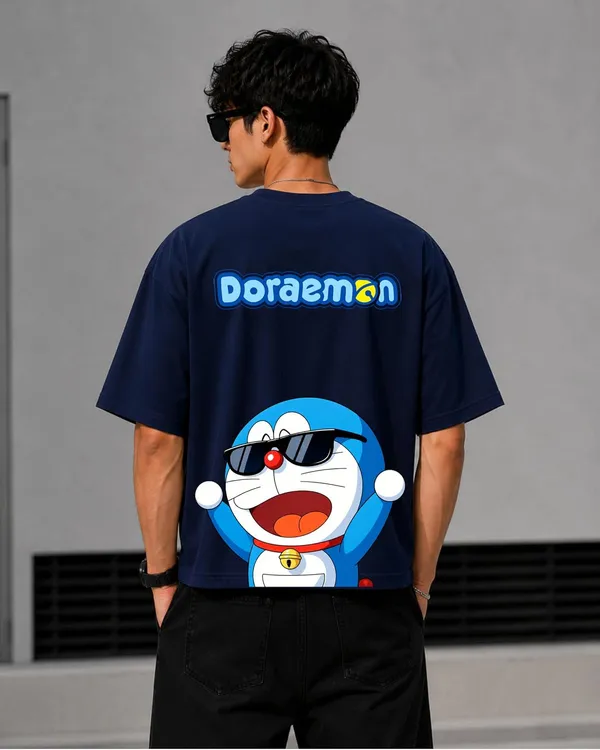 Navy_Blue_Cotton_Oversized_Doraemon_Printed_T-Shirt_For_Men