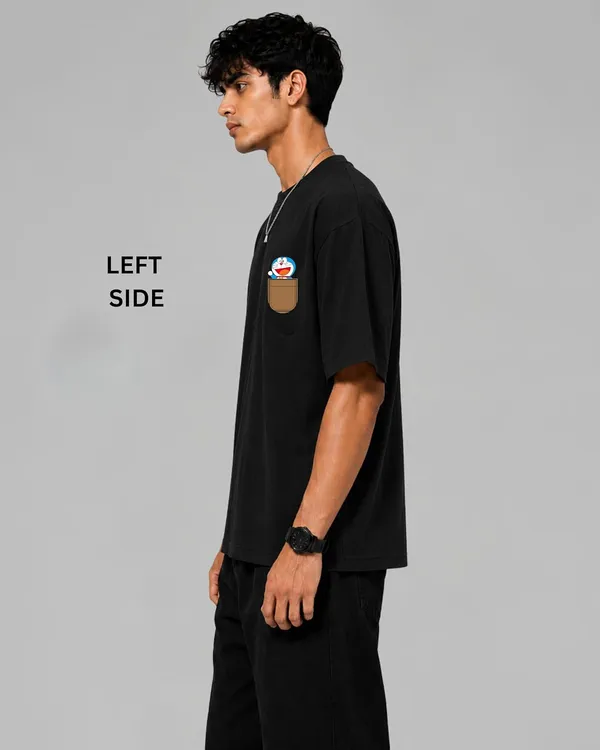 ELEVATE_OUTFIT_Doremon_Oversized_Black_T-Shirt_for_Men_|_100%_Cotton_Round_Neck_Graphic_Print_T-Shirt