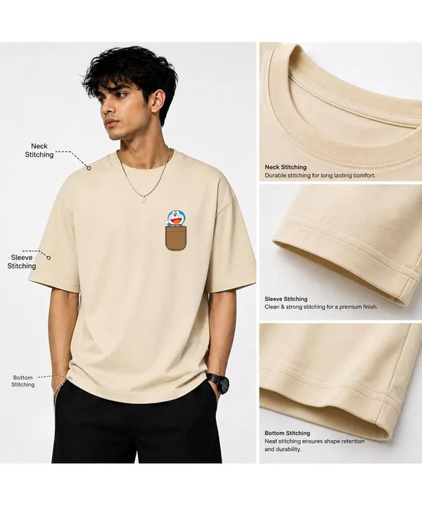 ELEVATE_OUTFIT_Doraemon_Oversized_Off-White_T-Shirt_for_Men_|_100%_Pure_Cotton_Round_Neck_Graphic_Print_T-Shirt