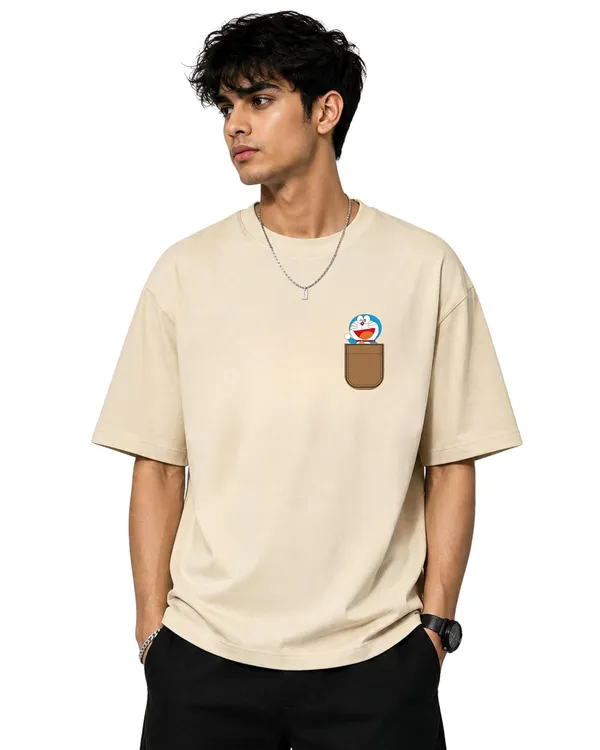ELEVATE_OUTFIT_Doraemon_Oversized_Off-White_T-Shirt_for_Men_|_100%_Pure_Cotton_Round_Neck_Graphic_Print_T-Shirt