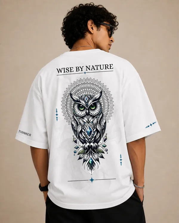ELEVATE_OUTFIT_Men’s_Oversized_Graphic_Printed_T-Shirt_|_Premium_Owl_&_Mandala_Back_Print_|_Round_Neck_Half_Sleeve_Casual_Streetwear_T-Shirt