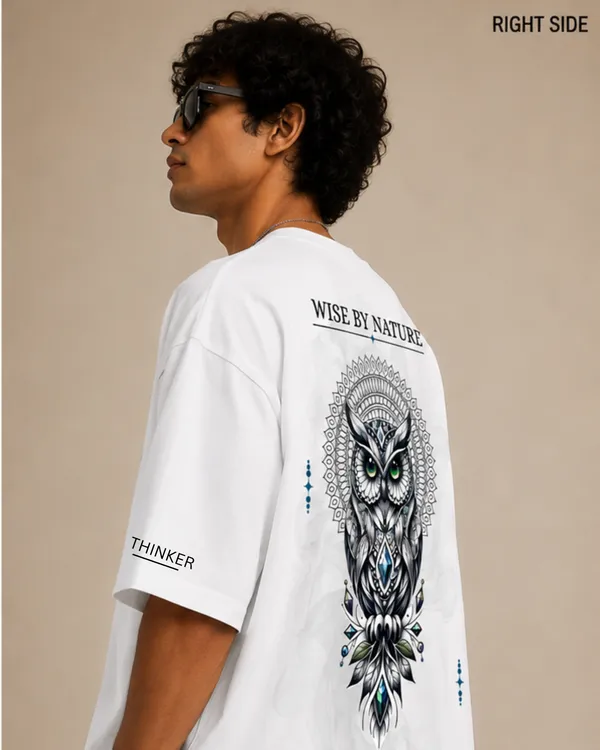 ELEVATE_OUTFIT_Men’s_Oversized_Graphic_Printed_T-Shirt_|_Premium_Owl_&_Mandala_Back_Print_|_Round_Neck_Half_Sleeve_Casual_Streetwear_T-Shirt
