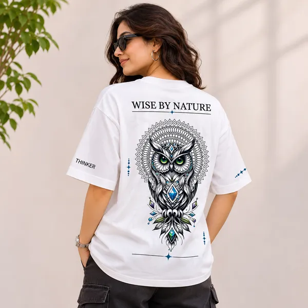 ELEVATE_OUTFIT_Men’s_&_Women's_Oversized_Graphic_Printed_T-Shirt_|_Premium_Owl_&_Mandala_Back_Print_|_Round_Neck_Half_Sleeve_Casual_Streetwear_T-Shirt