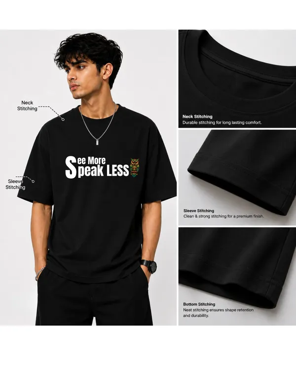 Elevate_outfit_Oversize_Black_T-Shirt_For_Man_I_100%_cotton_streetwear_graphics_printed