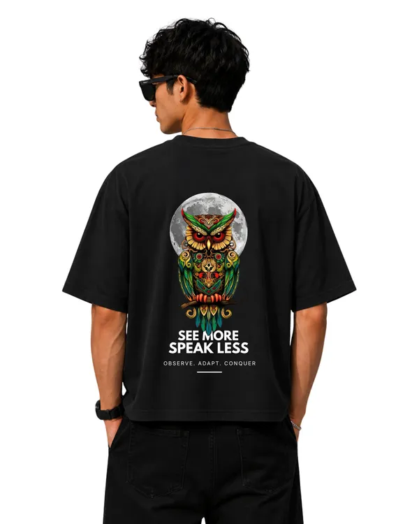 Elevate_outfit_Oversize_Black_T-Shirt_For_Man_I_100%_cotton_streetwear_graphics_printed