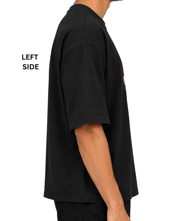 Elevate_outfit_Oversize_Black_T-Shirt_For_Man_I_100%_cotton_streetwear_graphics_printed