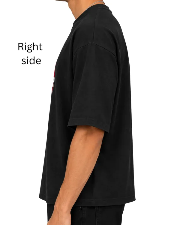 Elevate_outfit_Oversize_Black_T-Shirt_For_Man_I_100%_cotton_streetwear_graphics_printed