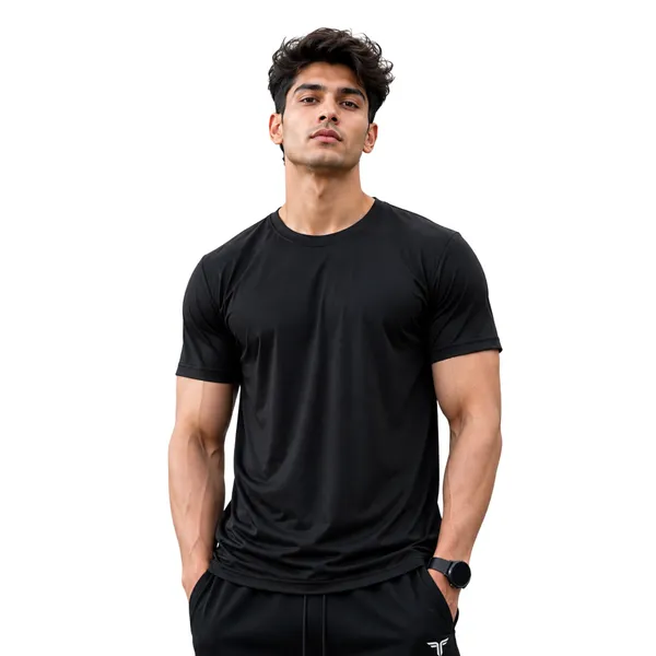 Black_Polyester_Crew_Neck_T-Shirt_For_Men_I_t-shirt_for_gym_and_sports_wear
